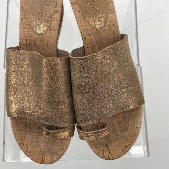 Donald‎ Pliner Janet Metallic Espadrille Wedges Cork Toe Sandal Gold 11 - Picture 8 of 15